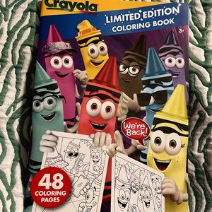 Crayola Party Limited Edition Coloring Bookth reunion of 8 Retired Crayons